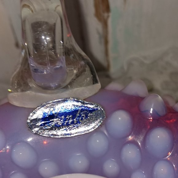 Vintage Fenton Cranberry Opalescent Hobnail Candlestick Holder - Picture 6 of 7